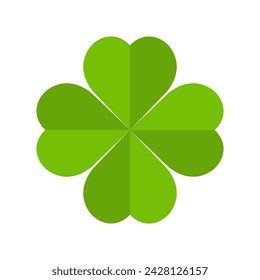 Four leaf clover icon. Happy St Patricks day. Leaf clover on isolated background. Good luck four leaf clover flat icon for apps and websites.