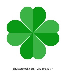 Icono de trébol de cuatro hojas. Feliz día de San Patricio. Trébol de hoja sobre fondo aislado. Buena suerte cuatro hojas trébol plano icono para App y Sitios web.	