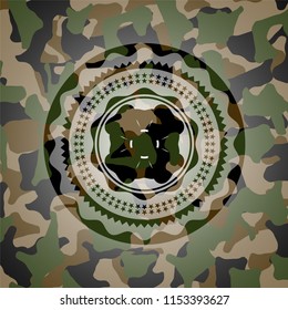four leaf clover icon inside camo texture