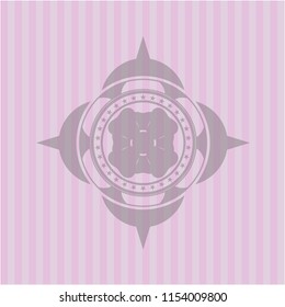 four leaf clover icon inside retro pink emblem
