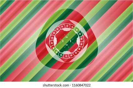 four leaf clover icon inside christmas style badge..
