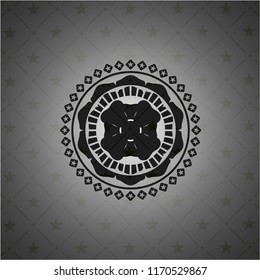 four leaf clover icon inside retro style black emblem