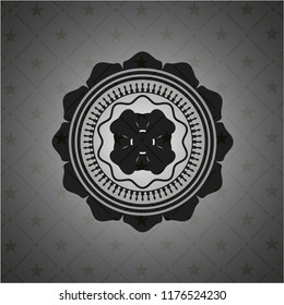 four leaf clover icon inside black badge