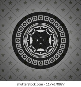 four leaf clover icon inside retro style black emblem