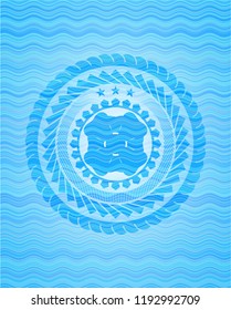 four leaf clover icon inside light blue water badge.