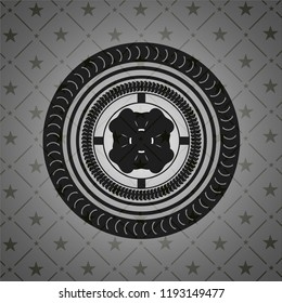 four leaf clover icon inside black emblem