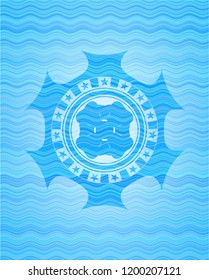 four leaf clover icon inside water emblem.