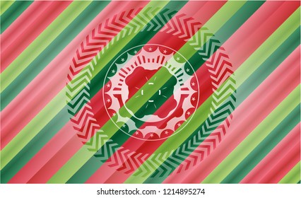 four leaf clover icon inside christmas emblem background.