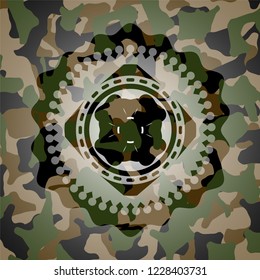four leaf clover icon inside camo texture