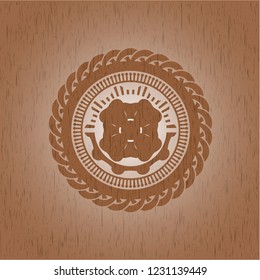 four leaf clover icon inside wood emblem