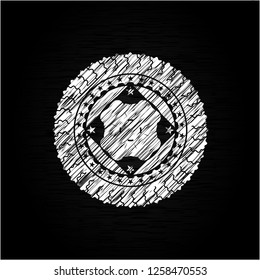 four leaf clover icon inside chalkboard emblem