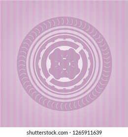 four leaf clover icon inside pink icon or emblem