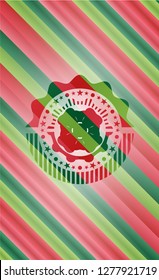 four leaf clover icon inside christmas badge.