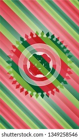four leaf clover icon inside christmas style badge..