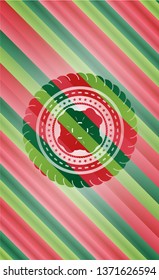 four leaf clover icon inside christmas style badge..