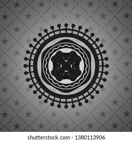 four leaf clover icon inside dark emblem