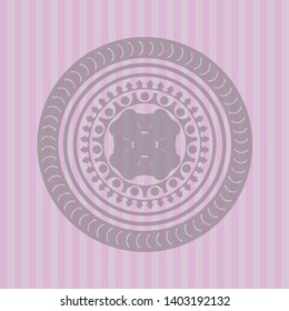 four leaf clover icon inside vintage pink emblem