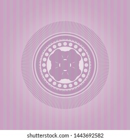 four leaf clover icon inside pink icon or emblem