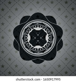 four leaf clover icon inside dark badge