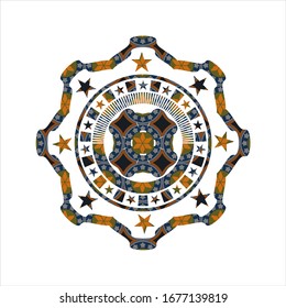 ícono de trébol de cuatro hojas dentro de la insignia de estilo arabesco. decoración árabe.
