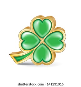 four leaf clover icon isolated on white