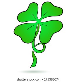 Four leaf Clover icon isolated on white. Vector