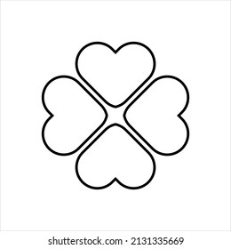 Four leaf clover icon in line style