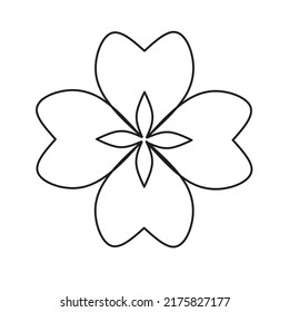 four leaf clover icon with line design