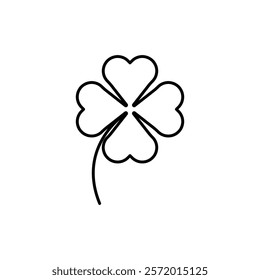 Four leaf clover icon in liner stroke style