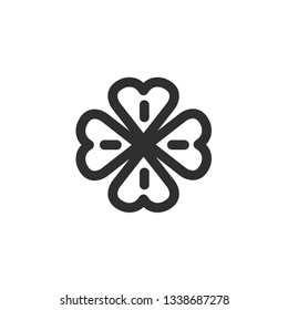 Four Leaf Clover Icon, Lucky Logo, Spring Season Symbol .