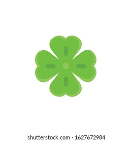 Four Leaf Clover Icon, Lucky Logo, Spring Season Symbol .