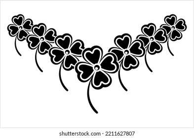 Four Leaf Clover Icon, Lucky Leaf Vector Art Illustration