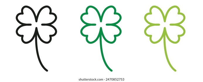 Four leaf clover icon mark in filled style