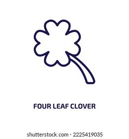 four leaf clover icon from nature collection. Thin linear four leaf clover, luck, shamrock outline icon isolated on white background. Line vector four leaf clover sign, symbol for web and mobile