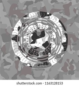 four leaf clover icon on grey camo pattern