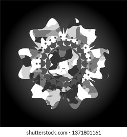 four leaf clover icon on grey camo pattern