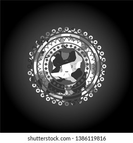 four leaf clover icon on grey camouflage pattern