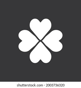 Four leaf clover icon on grey background