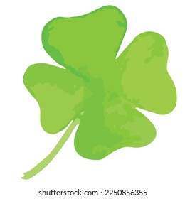 Four leaf clover icon on white background. St Patrick's Day. Vector illustration. 