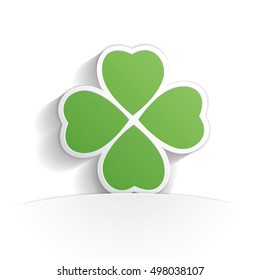four leaf clover icon paper style full vector
