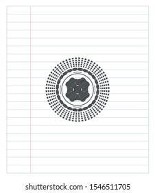 four leaf clover icon with pencil strokes. Vector Illustration. Detailed.