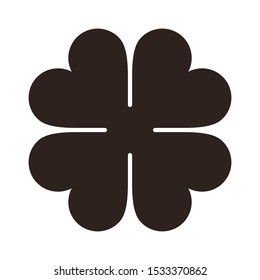 Four Leaf Clover Icon. Saint Patrick Symbol isolated on white background