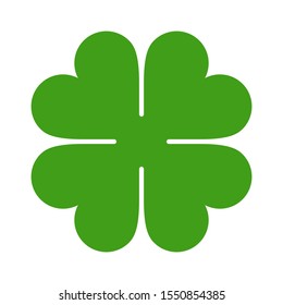 Four Leaf Clover Icon. Saint Patrick Symbol isolated on white background