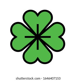 Four leaf clover icon, Saint patrick's day related vector illustration
