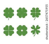 Four Leaf Clover Icon Set Vector Design.