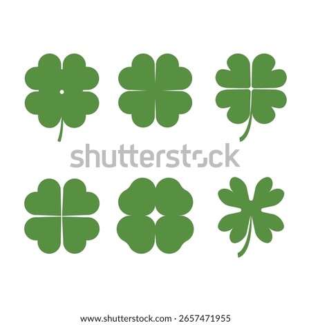 Four Leaf Clover Icon Set Vector Design.