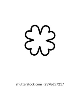Four leaf clover icon. St Patrick's Day vector illustration on white isolated background. Flower shape.