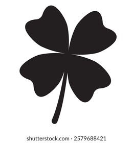 Four leaf clover icon. St. Patricks Day black icon.