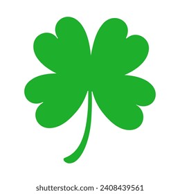 Four leaf clover icon symbol. Flat vector illustration