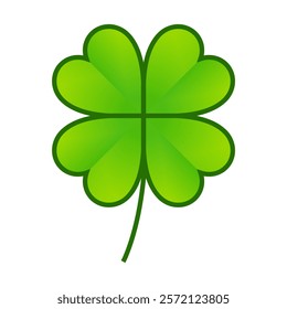 four leaf clover icon symbol dsign flat vector isolated on white background